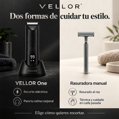 VELLOR One — Rasúrate en la ducha en tan solo 3 minutos.